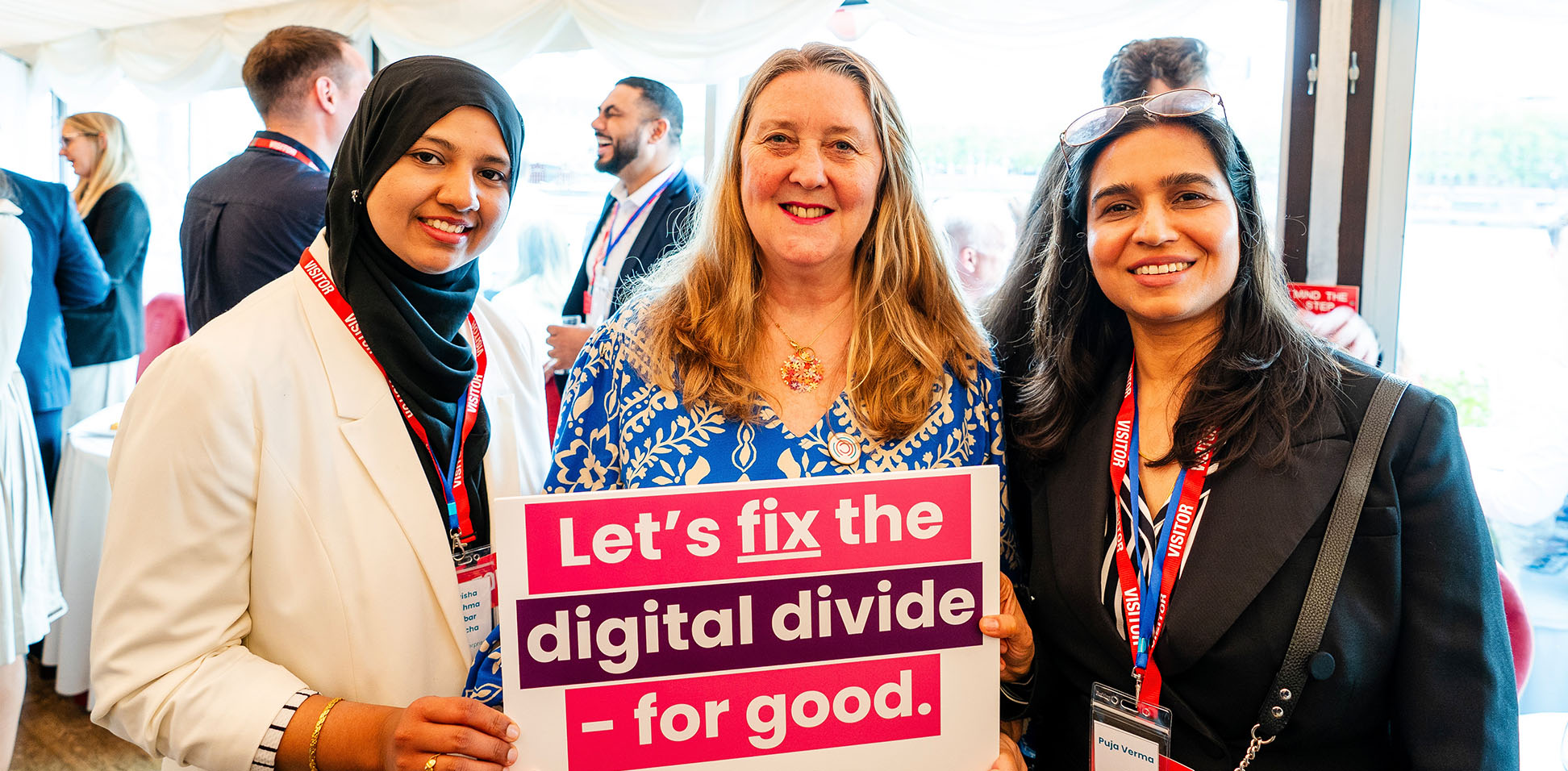 Helen Milner OBE is at the Fix The Digital Divide House of Lords event with two Digital Inclusion Hubs