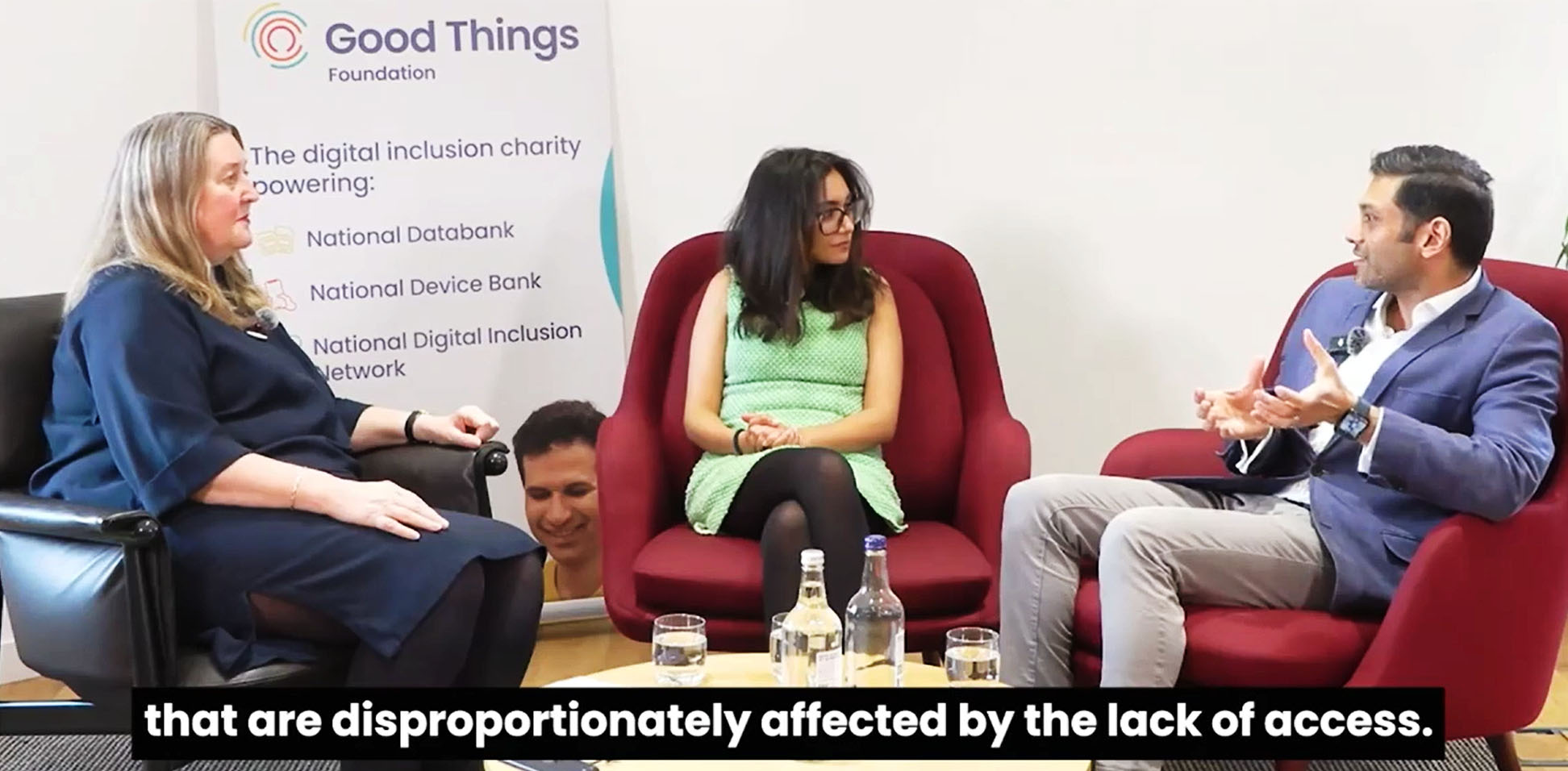 Digital Futures for Good: exploring a nation without digital exclusion. This image is a still shot of a webinar, where the panellists are discussing digital exclusion in healthcare.